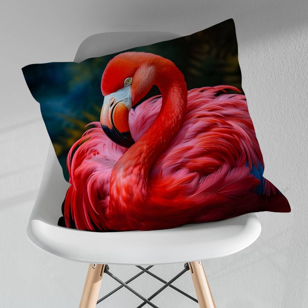 Cute Animal Flamingo Various Sizes Square Pillow Case For Car Home Bedchamber Decor Birthday Gift