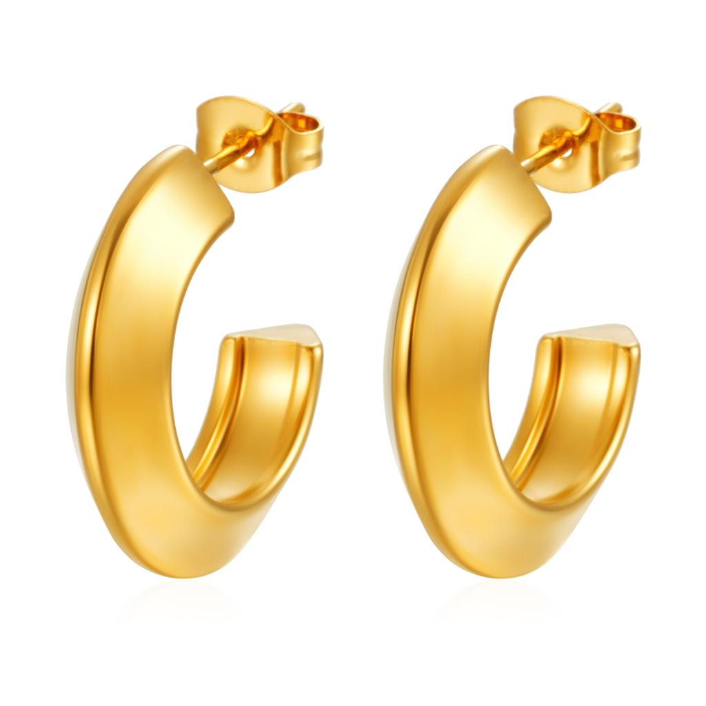 Autumn and winter new titanium steel earrings French fashion simple high-end jewelry personalized niche geometric earrings