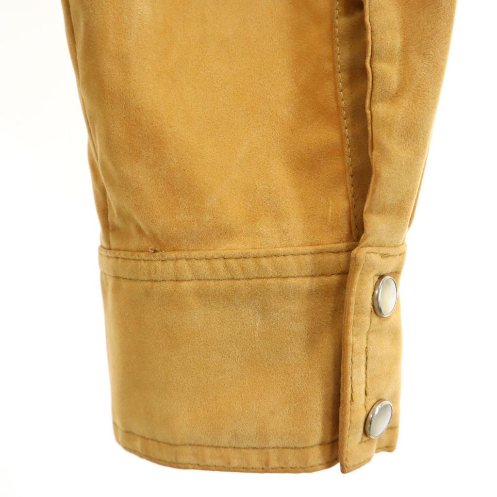 Vintage 70s Long Sleeve Suede Shirt Mustard Women Used