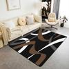 Modern Abstract Curve Print Area Rug, Black Pink & White Design Non-Slip Floor Mat for Living Room Bedroom Home Decor Carpet