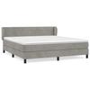 3127565 vidaXL Divan Bed and Mattress Light Grey 180x200cm Velvet