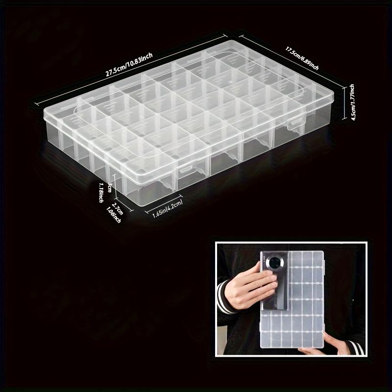 2/4pcs 36 Grids Clear Plastic Organizer Storage Box Container, Craft Storage With Adjustable Dividers For Beads, Art DIY