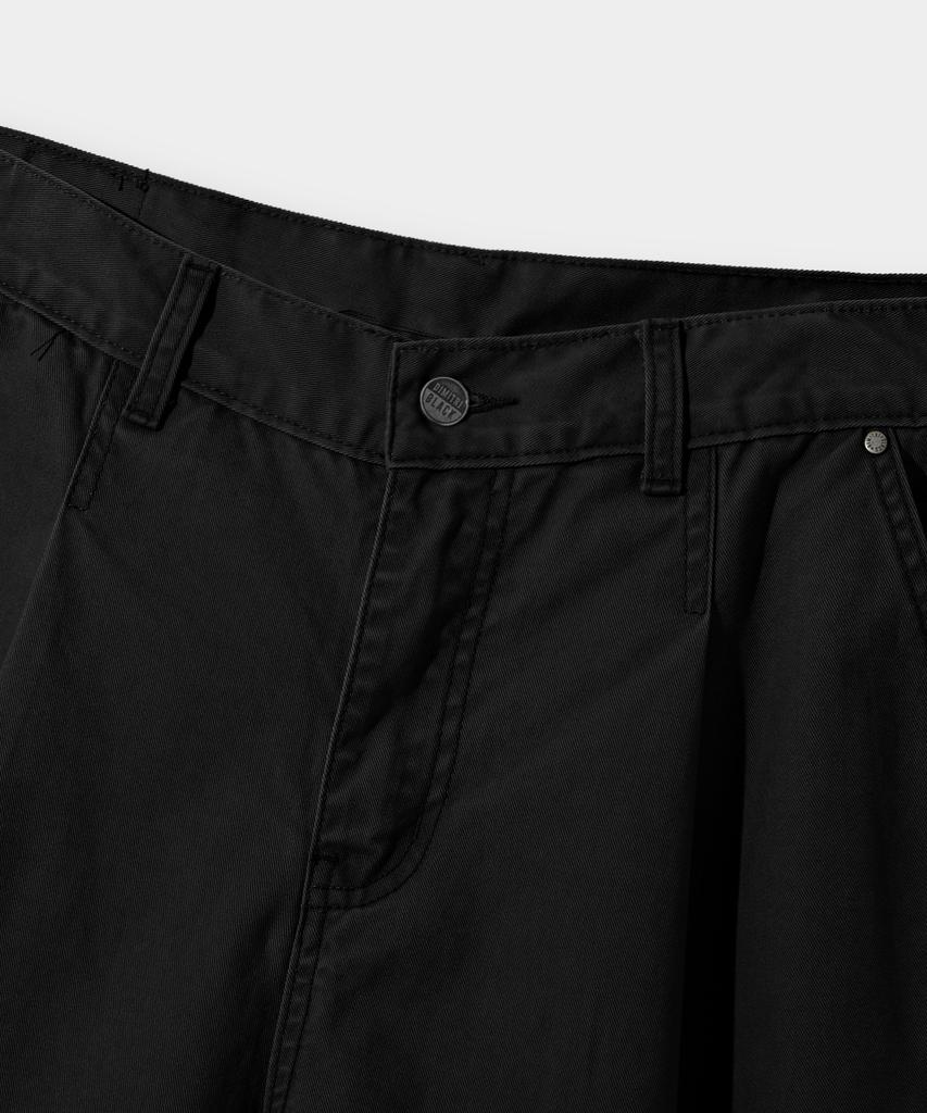 Dimiteulibeullaeg Bio-Washed Carpenter Bermuda Cotton Pants_Black