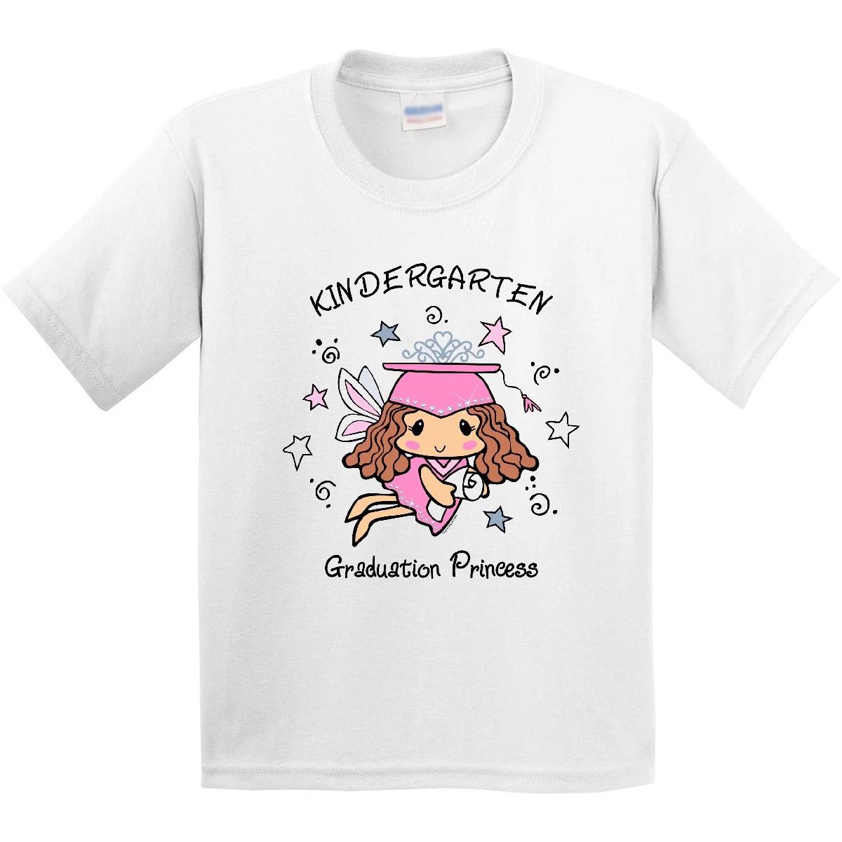 Inktastic Kindergarten Graduation Princess Youth kids boys T-Shirt Tiara Diploma Cap Gown 160