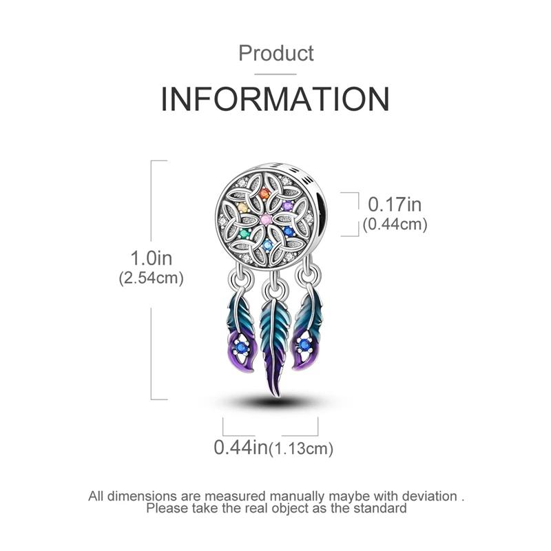 Dreamcatcher Feather Pendants Copper Authentic Bead Charms Compatible With Authentic Charm Bead Charms Bracelets Bead Charms Jewellery Gifts Ideal For