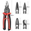 5in1 Multifunctional Interchangeable Heads Pliers Set Steel Wire Pliers Vise Stripping Pliers Set Multi purpose
