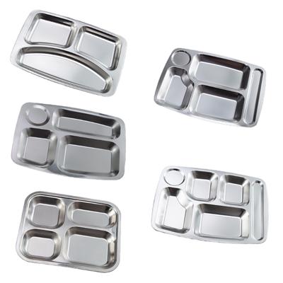 Práctica Bandeja de Acero Inoxidable 304 Plato Dividido Bandeja con Compartimentos Bandeja de Cena Dividida Perfecta para Adultos y Niños