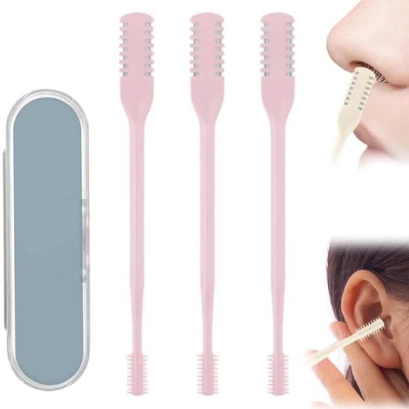 3/6x Upgraded Nasal Hair Cutter with Storage Box, 2-in-1 360° Rotating Nostril Hair Removal Tool, Nose Hair Trimmer Travel Essentials for Women Men