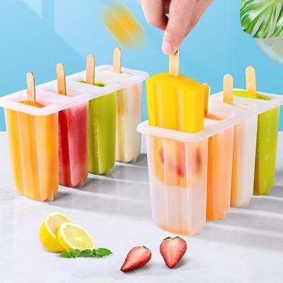 4-Pack Popsicle Molds Set, DIY Reusable Ice Cream Maker, Plastic, Creative Kitchen Tool for Summer Homemade Delicious Popsicles