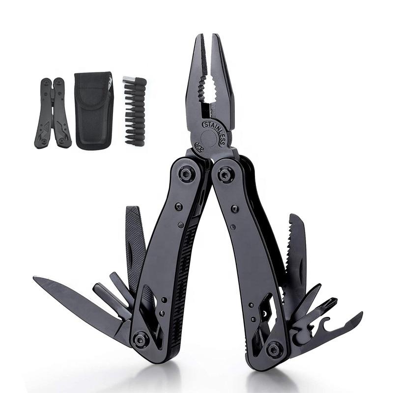 Hot Sale Blackening Treatment Handle Multitool Pliers Multifunction Knife Camping Folding Pliers 10In1 Multi Tool Outdoor Tools