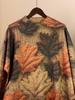 Autumn Women's Maple Leaf 3D Print Round Neck Sweater - Comfortable Long Sleeve Loose Fit Knitwear