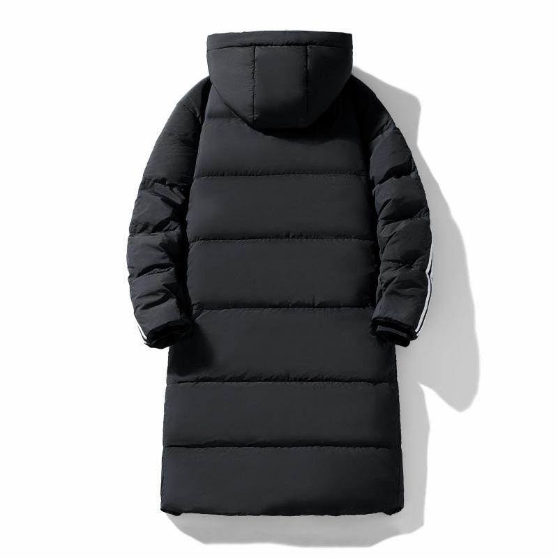 Winter new products, the same style for men and women, thickened hooded to keep warm from the cold, 90 white duck down striped casual down jacket