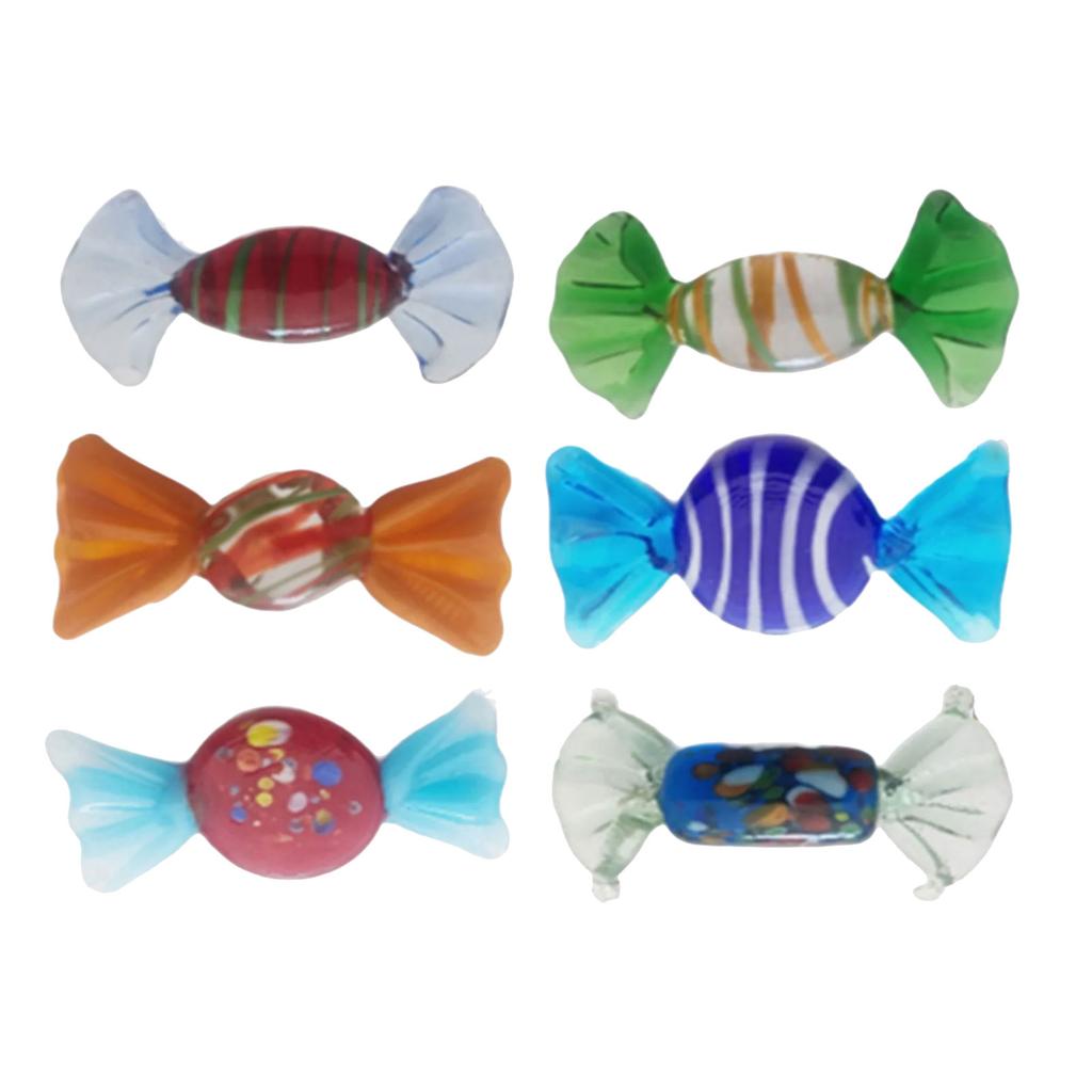 Glass Candy Figurines Vibrant Colored for Living Room Bedroom for Decoration