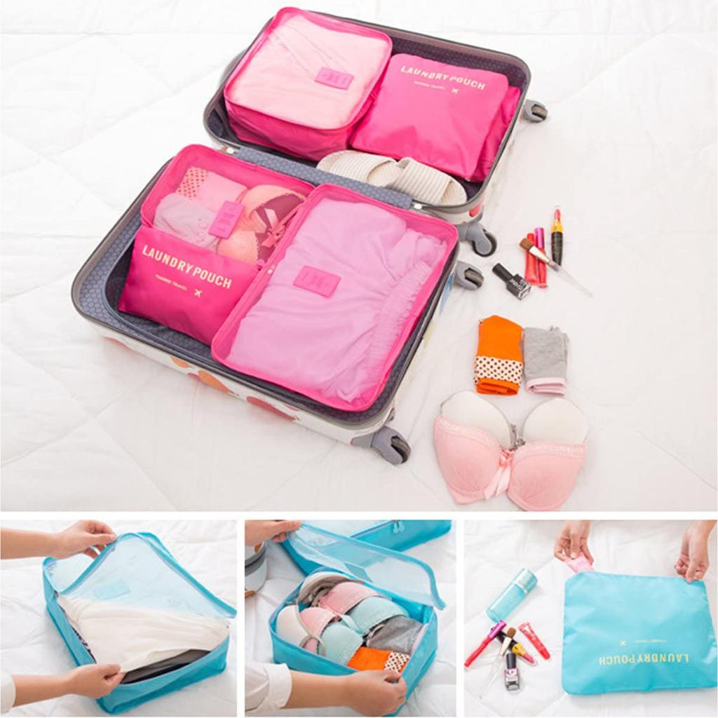 Suitcase Organiser Travel Clothes Bags, Pack Of 6 Storage Bag