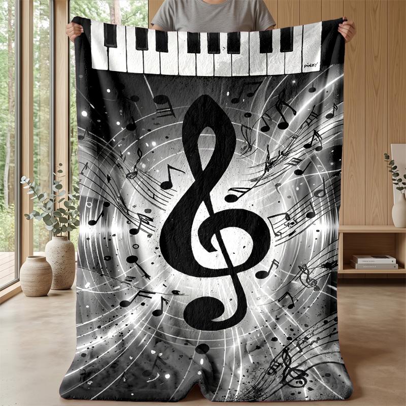 Music Notes Harmony 1 Theme blanket Lightweight Warm Flannel Blanket Decorative Throw Blanket for Home Decoration