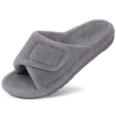Fashion Litfun Coral Fleece Women's Slippers With Arch Support Furry Warm Cozy Orthopedic Slides Non-slip Slippers For Plantar Fasciitis