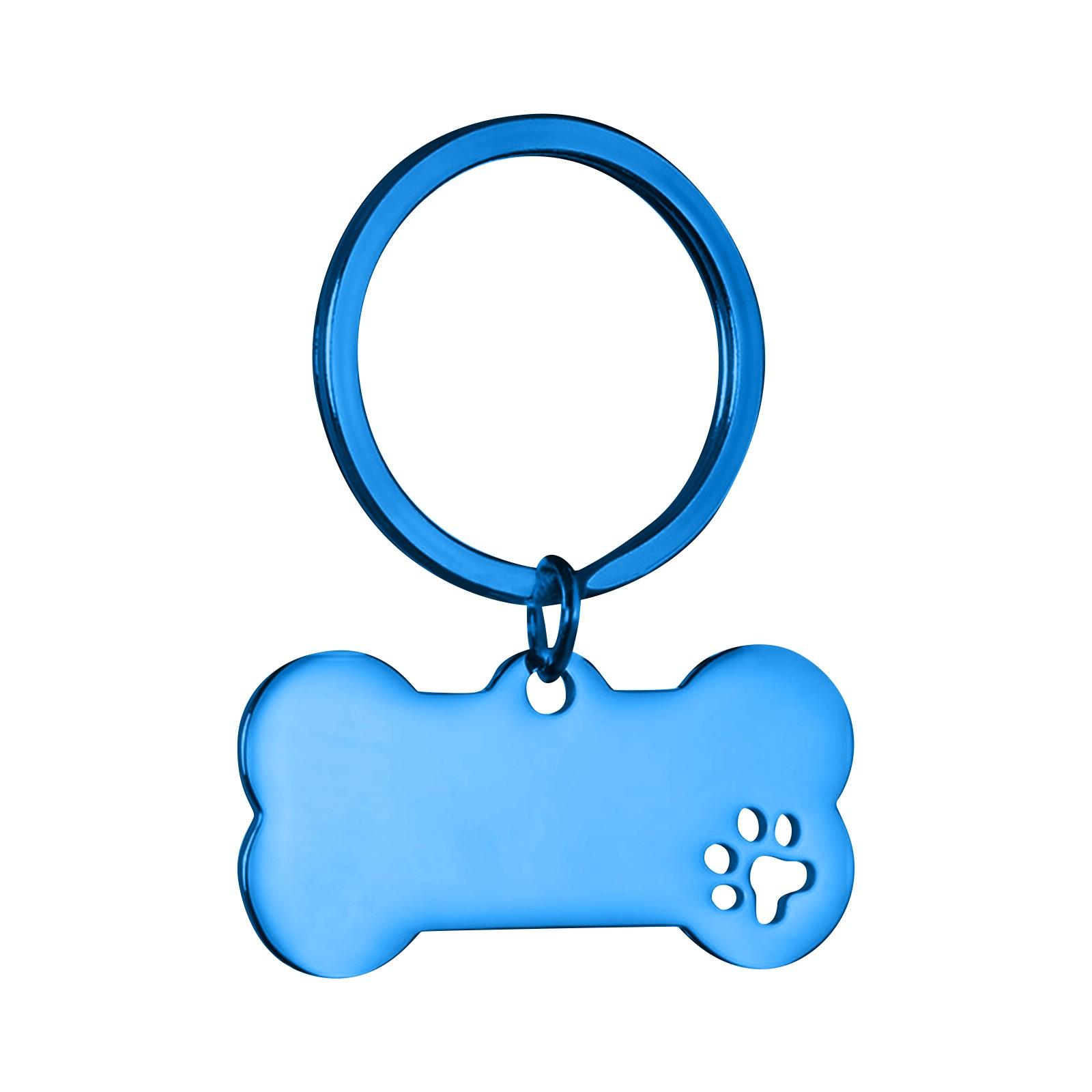 

Нержавіюча сталь Hollow Pawe Bones Titan Steel DIY Pet Tag Dog Tag Cat Tag One Size синій
