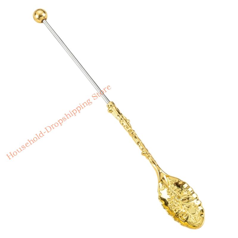 Versatile Beaded Decoration Spoon Heat Resistant Metal For Catering And Domestic Use 85AD