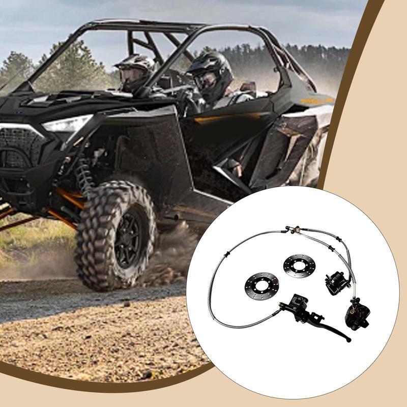 Complete Front Brake Caliper Master Cylinder Go Kart Brakes Kit Metal Replacement for Quad Four Wheeler ATV UTV