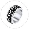 ChainsPro Inel Spinner cu Rune Vikinge Nordice din Oțel Inoxidabil Inel Fidget Rotativ pentru Bărbați Ameliorarea Anxietății
