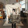 Peeking Cats  Print Flannel Blanket, High quality Comfortable for All Seasons, Home Decor, Warmth and Comfort