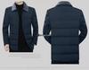 Men's Middle-Aged Warm Down Jacket with Detachable Fur Collar and Fleece Lining