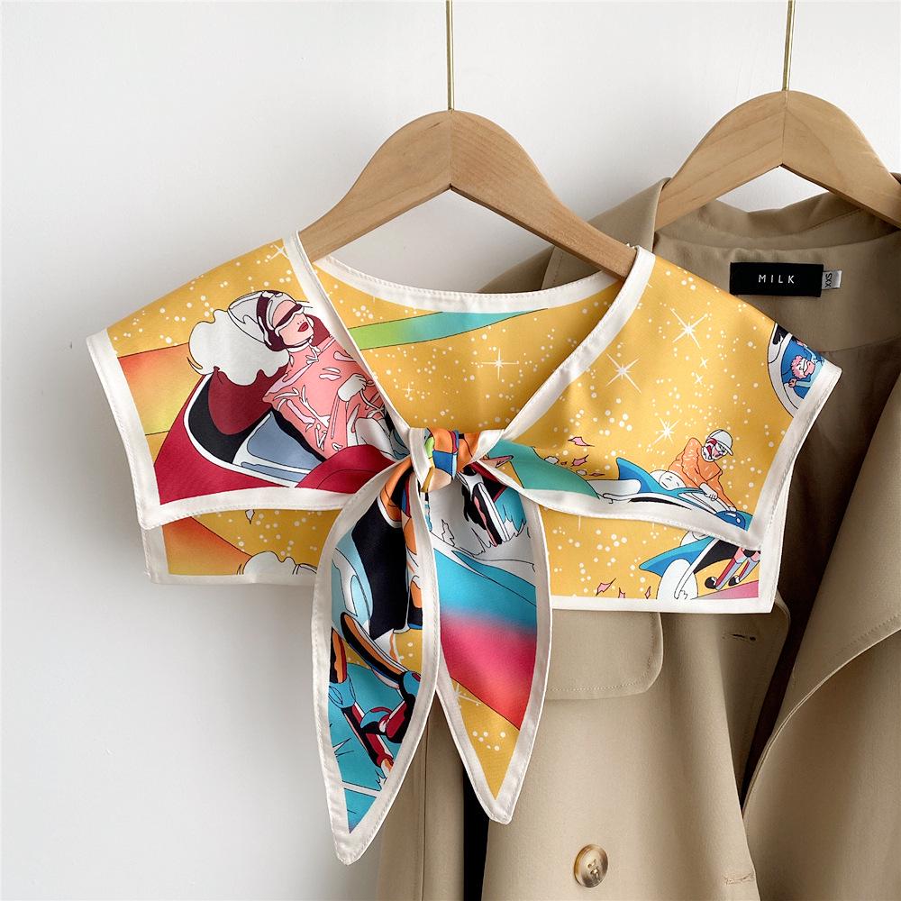 Silk Scarf Shawl for Women - Versatile Double-Layer Neck Protection for Spring, Autumn, and Summer