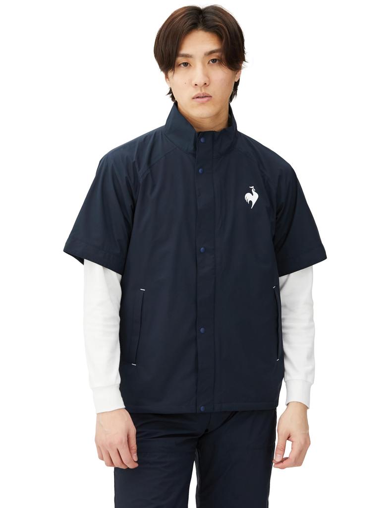 Coq Sportif Rain Wear Breathable Water Resistant Stretch Top and Bottom Set Golf Sleeves Detachable QGMXJH10W NV00 LL [Le Golf] [Limited Distribution]