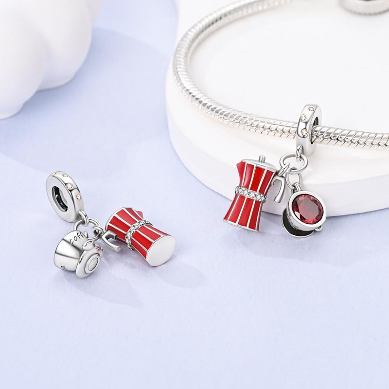 925 Silver Color Fashion High Heels Lipstick Camera Charms Bead Fit 3mm 925 Bracelets DIY Mother's Day Jewelry Gift