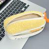 Plush Fried Shrimp Shape Pen Bag Double Layers Large Capacity Stationery Bag Cute Students Pencil Case Stationery Organizer