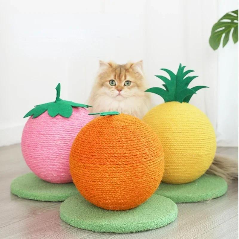 Pineapple and Orange Cat Grabbing Ball Toy Cat Climbing Frame Grinding Claw Toy Cat Grabber Pet Furniture Supplies