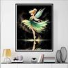 Disney 5D DIY Diamond Painting Tinker Bell and BalletStyle Art Illustration Full Round Diamond Mosaic Cartoon CrossStitch ArtPaintingforHomeDecoration