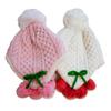 Happy Knitted Cherry for Boys and Baby Fur Number Beans! Hat, Design, Girls, Warm, (JP, Size, 46.0 cm, 50.0 cm, Pink)