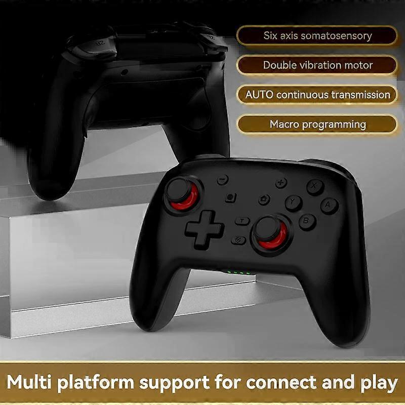 Wireless Bluetooth Gamepad-Somatosensory Vibration for Nintendo Switch/Switch PRO-Black S07 Black