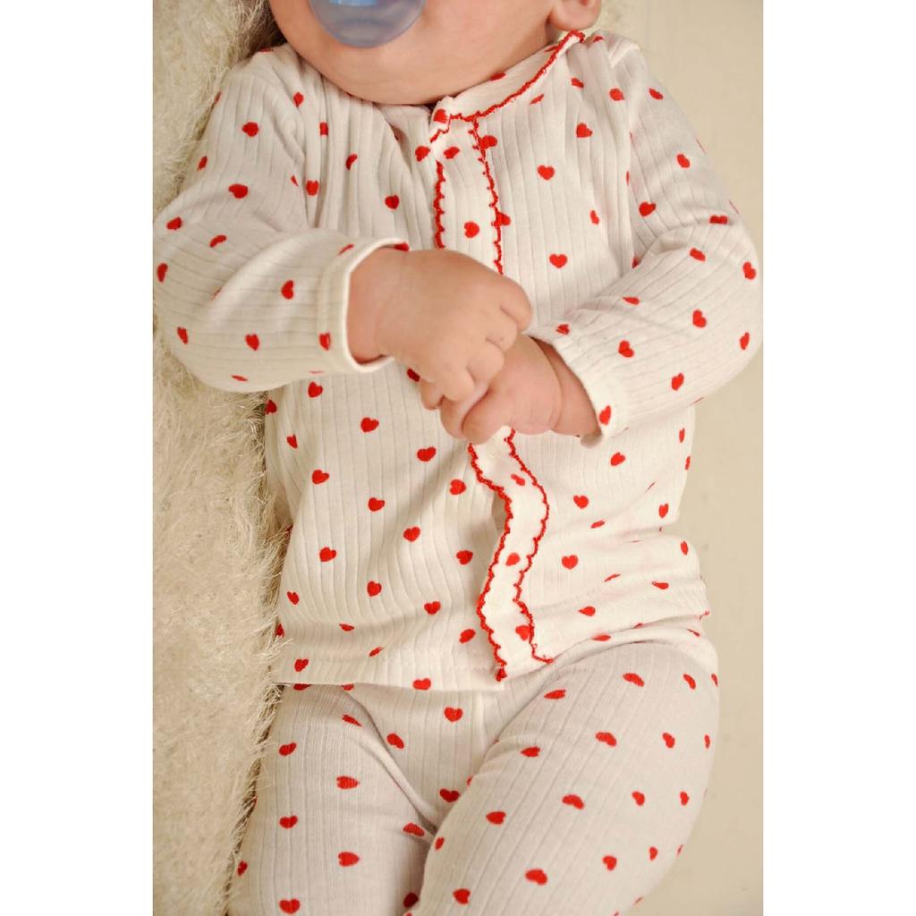 Baby 5 Add 4 Pay Yenidogan Girl Girl Men's Cotton Heart Lingerie Pajama Team Gift Ctt 14795