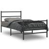 Vidaxl Struttura Letto in Metallo con Testiera e Pediera, Nera, 100X200cm