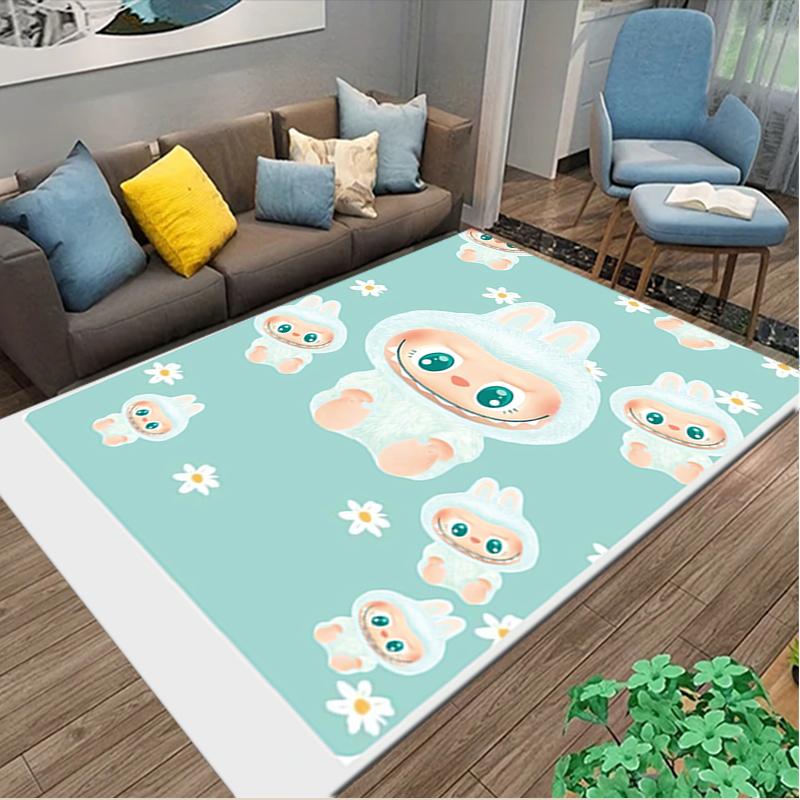 1pc LABUBU Printed Chair Rug for Home Office Use, Living Room Kitchen Game Room Area Carpet