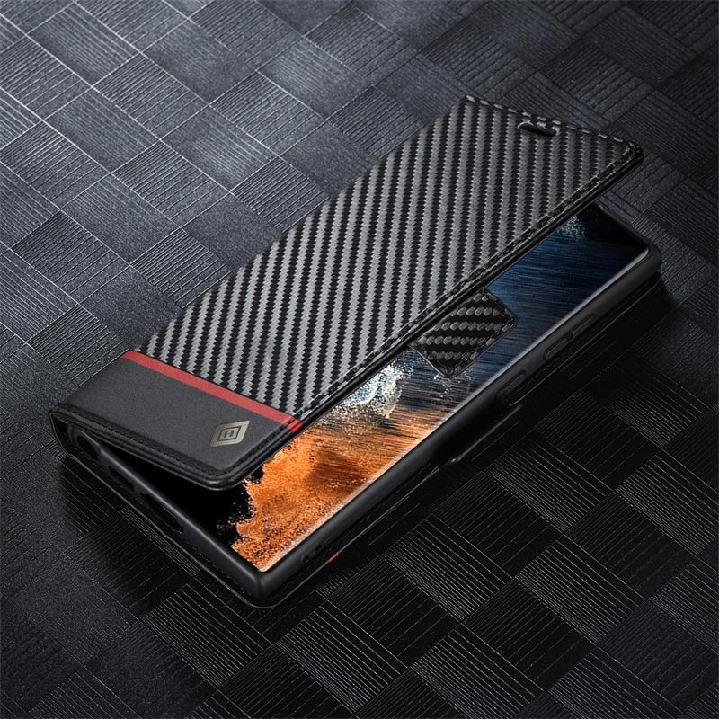 Note20 Ultra Carbon Fiber Magnetic Case for Samsung Galaxy Note 20 Ultra Etui Samsung Note 20Ultra Soft Leather Flip Phone Funda