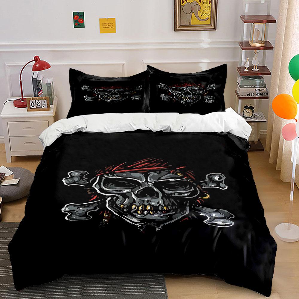 Skull with crossed bones. Bedding sets Duvet cover sets Duvet covers Pillowcases(1 * Duvet Cover 2 * Pillowcases without duvet insert)
