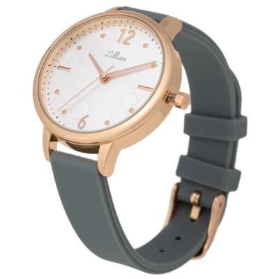 Watch Analog Floral Pattern Silicone Band Green [Fieldwork] Women's YM111-4
