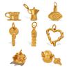 Personalized Creative Diamond-Encrusted Hollow Love Pendant Mix And Match Texture Teapot Teacup Shape Jewelry Accessories