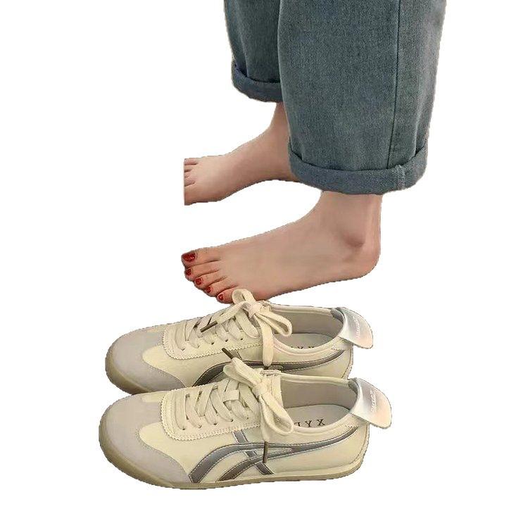 Lace-up flat white shoes women's autumn new casual shoes board shoes student sports shoes women