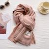 White plaid scarf women's autumn and winter new high-end warm and thickened imitation cashmere shawl dual-purpose scarf