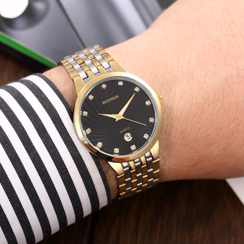 Mens Watches Top Brand Luxury Quartz Diamond Watches For Men Gold Watch Men Stainless Steel Ultra Thin Relogio Masculino
