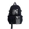 Cute Oxford Cloth Ita School Backpack, Multi-Pocket Breathable Bag for Girls & Ladies, Clear Window for Badges