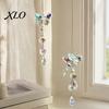 Sparkling Window Suncatcher Pendants Butterfly & Dragonfly Crystal Suncatcher, Colorful Rainbow Maker Prism Hanging Elegant Glass Wind Chimes