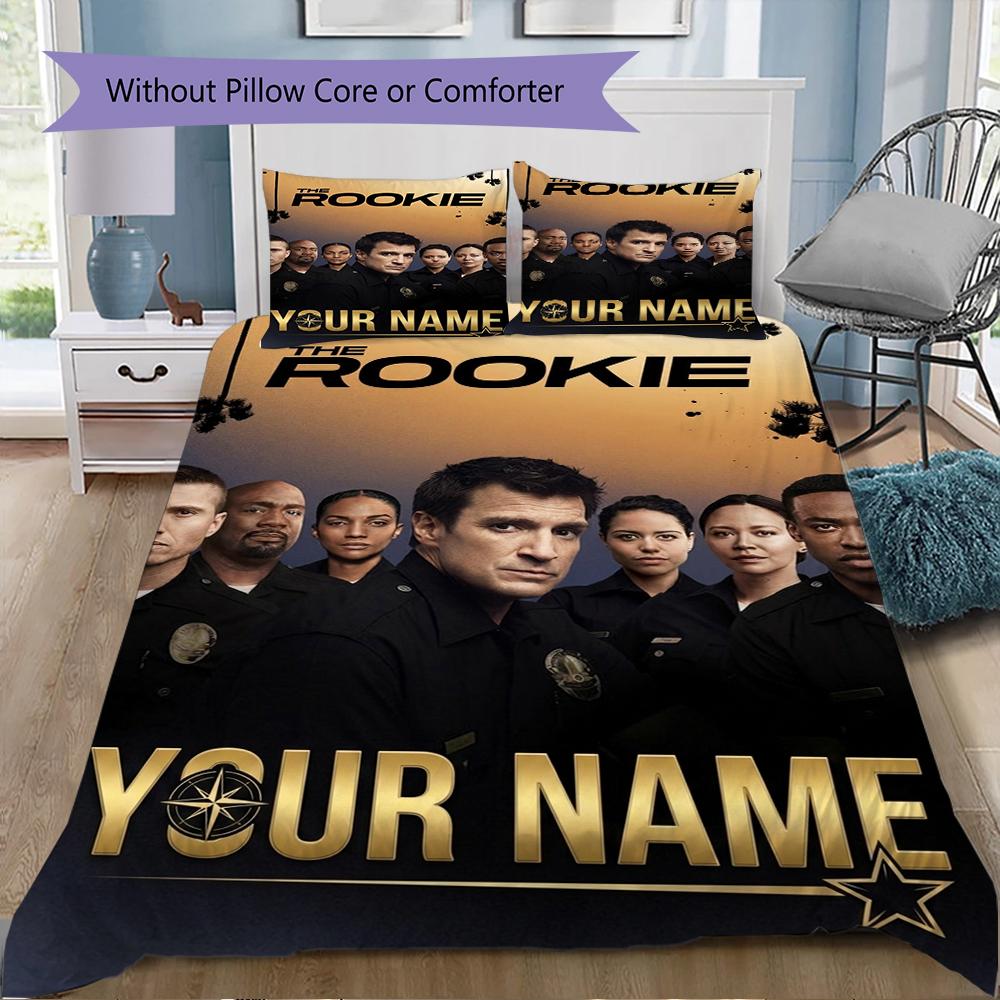 Custom Name THE ROOKIE TV SHOW Bedding,Quilt Set Quilt Cover Pillowcase Home Birthday Gift(1 * duvet cover + 2 * pillowcase, without core)_xia