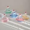 Sailboat Model Solid Wood Hand-Painted Small Sailing Ship Model Living Room Study Room Children Room Ocean Style Display Mold