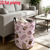 1pc, 2D Flat Laundry Basket, Sweet Pink Coffee Cup And Printed Laundry Basket, Large Capacity Foldable Clothes Organizer, Suitable for Bedrooms, Bathr