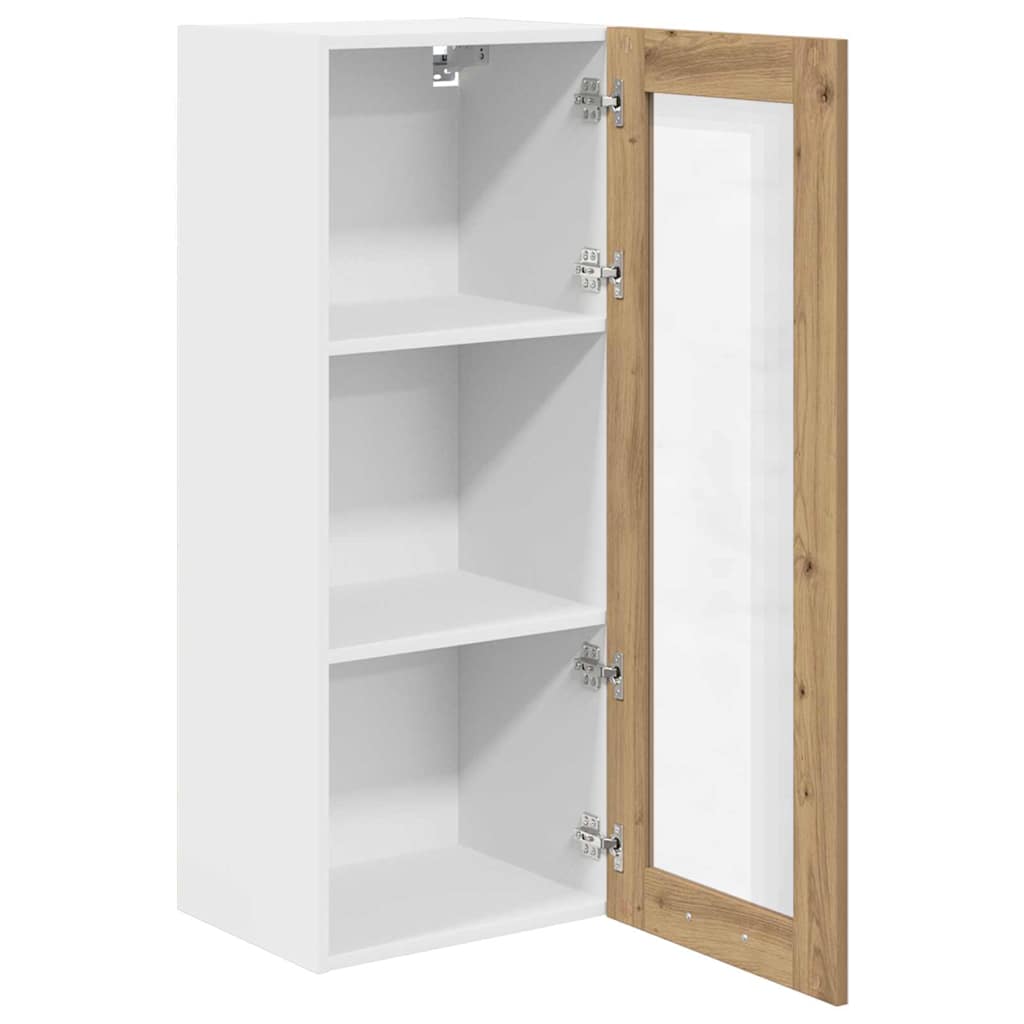 Artisan Oak Wall Mounted Cabinet 40 X 31 X 100 Cm Engineered Wood